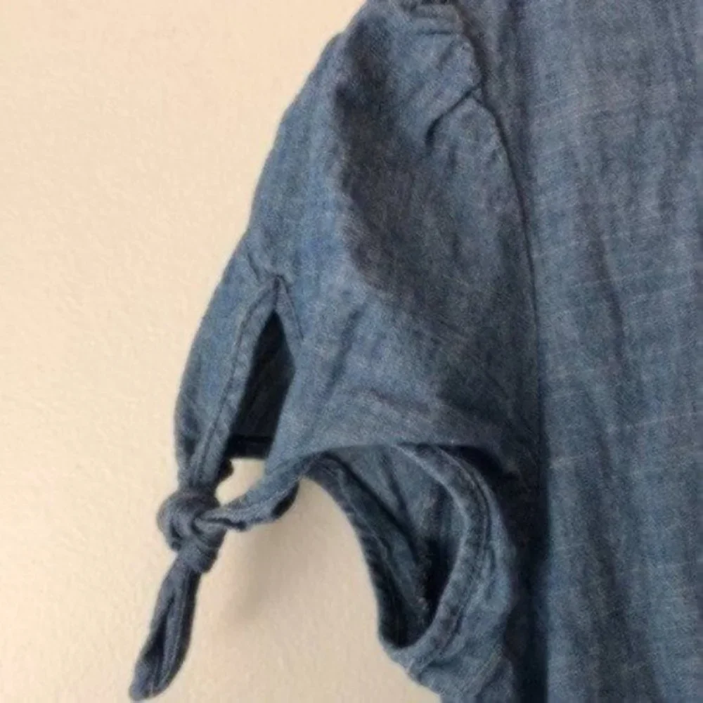 J. Crew Factory Denim Chambray Tie Sleeve Dress_3
